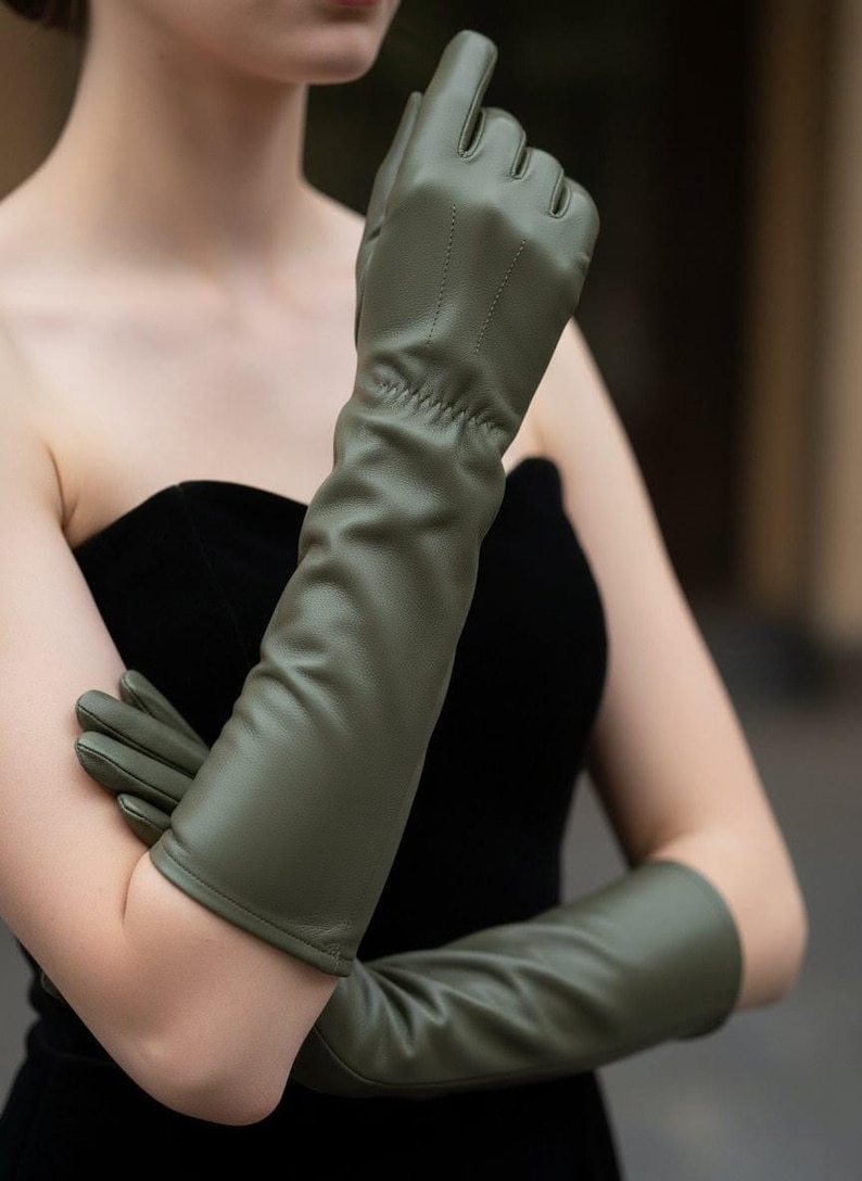 Women’s Sheep Leather Opera Gloves | Elbow Length Evening Gloves