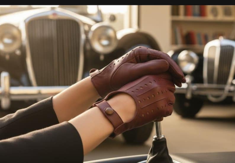Handmade Sheep Leather Driving Gloves – Vintage Car Fashion