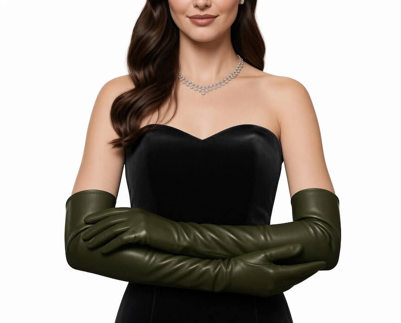 Women’s Leather Opera Gloves | Long Elbow Length Evening Gloves