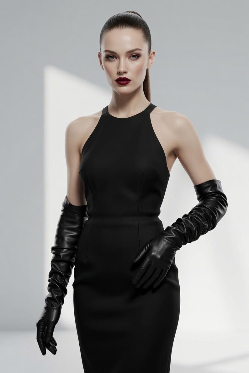 Opera Leather Gloves, Long Evening Gloves, Handmade Sheep Leather Armwear