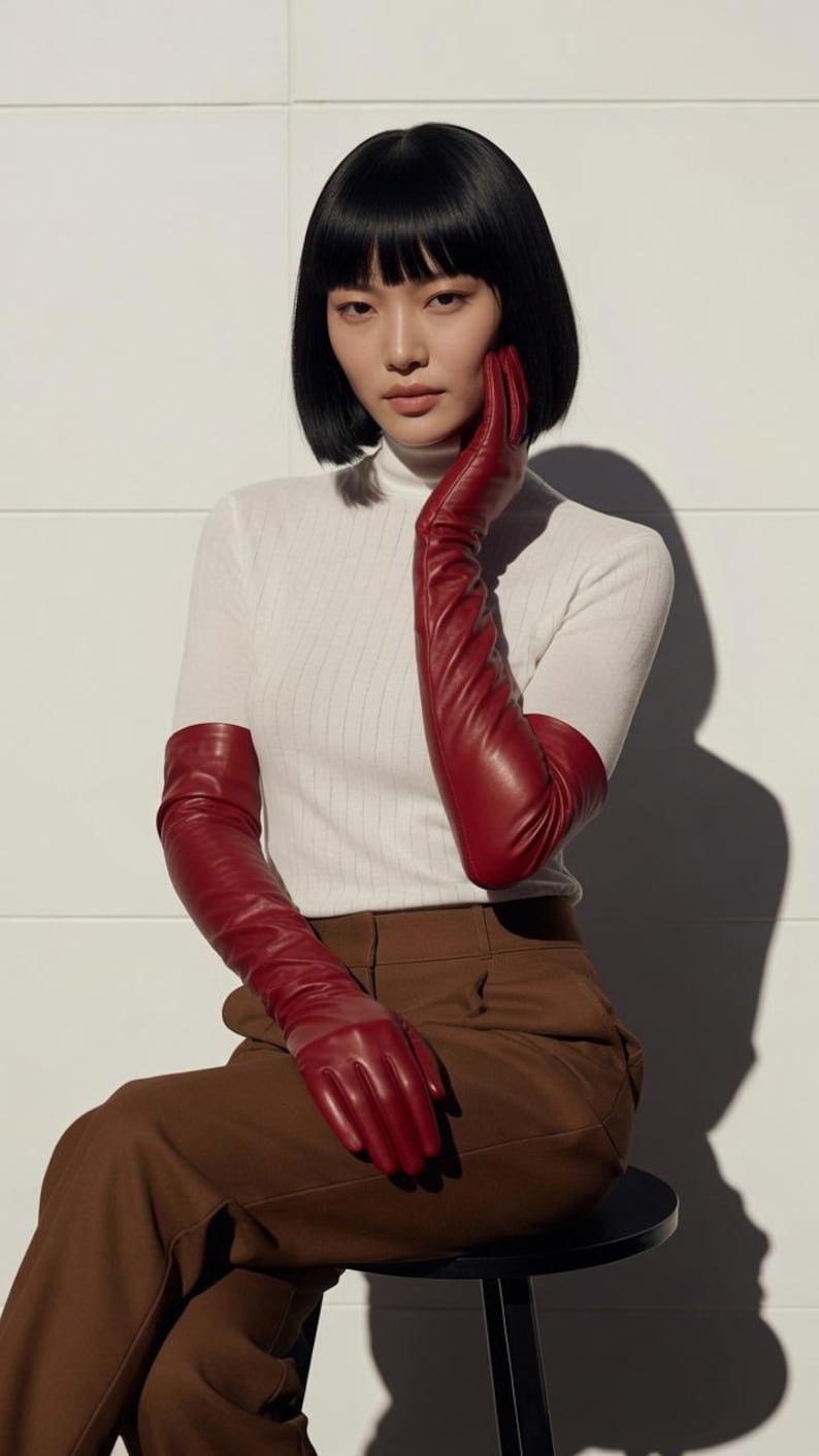 Women's Opera Gloves, Long Sheep Leather, Handmade Evening Wear, Gift for Her