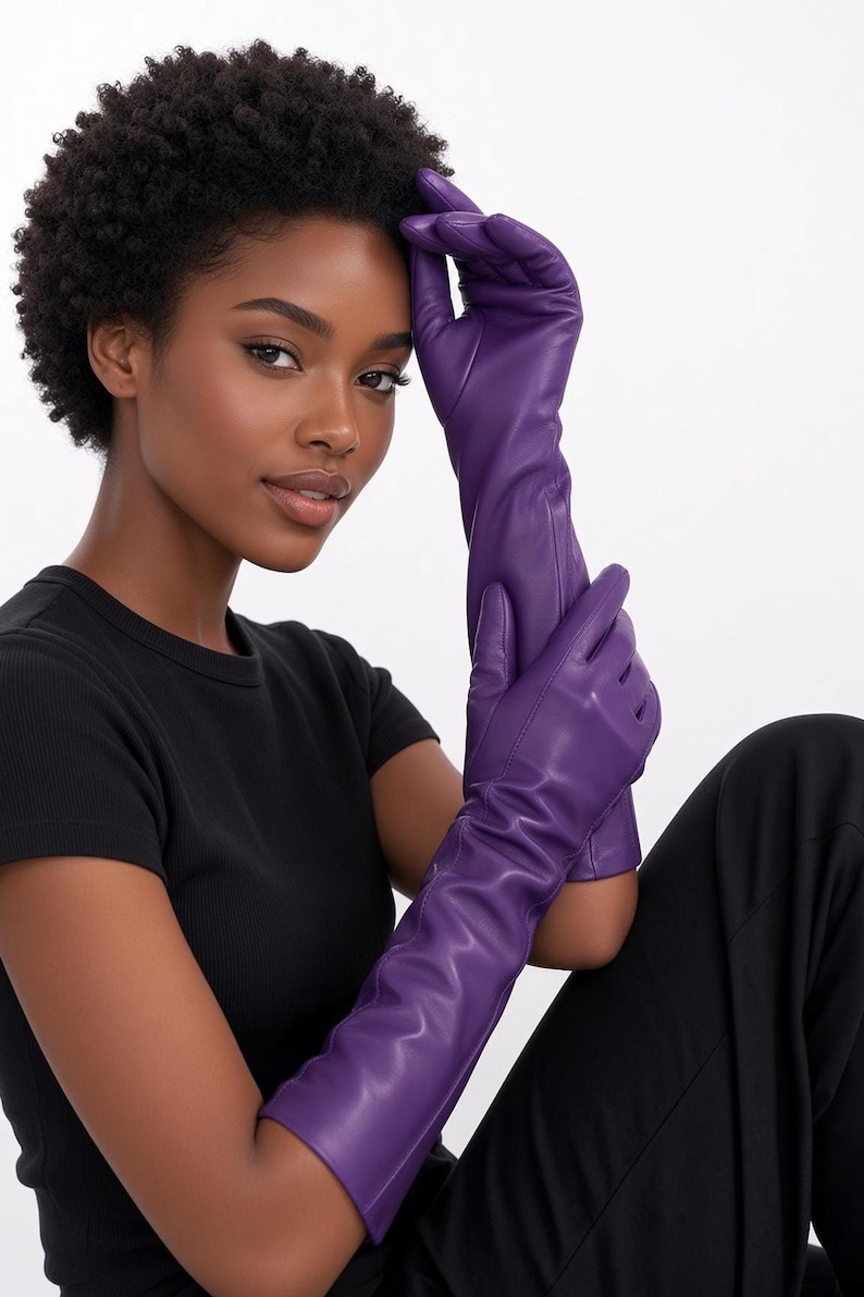 Women’s Sheep Leather Opera Gloves | Elegant Long Arm Length Style